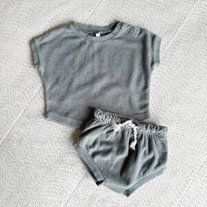 Quincy Mae (6-12m) Terry Set - Ocean